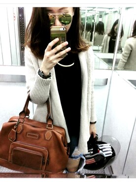 「Kenneth Cole（ケネスコール）のアイテム」を使った、Shuang さん（レディース・168cm）の冬コーディネート
