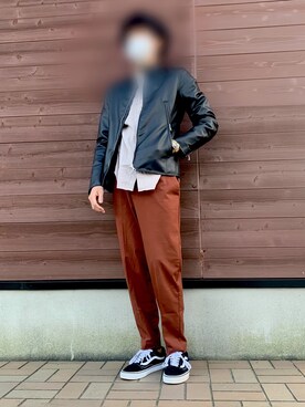 「BEAMS（ビームス）のアイテム（ライダースジャケット）」を使った、oonoさん（メンズ・174cm）の秋コーディネート