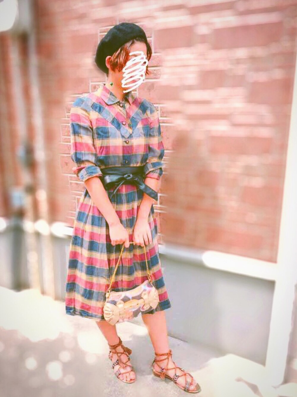 「秋のコーデ、おしゃれさんと繋がりたい、安くお洒落に。」｜「INGNIのアイテム（ベルト、ブラック系）」を使った、mi-koさん（レディース・162cm）の秋コーディネートの1枚目の写真