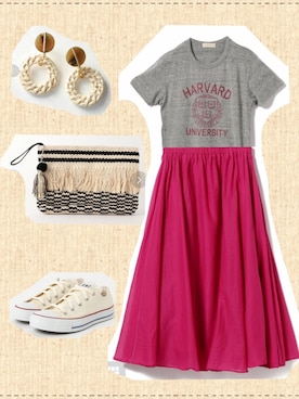 「ティシャツコーデ」｜m.t.✳︎さん（レディース・158cm）の春コーディネート