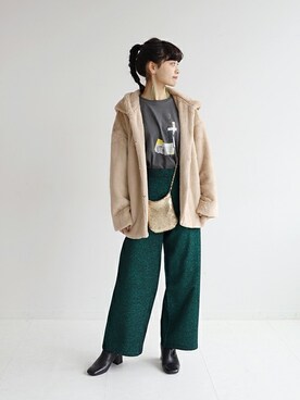 「スローブイエナ」｜「アイテム（ブルゾン）」を使った、chihoさん（レディース・161cm）の冬コーディネート