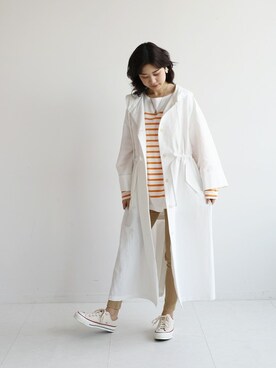 「SLOBE citron.（スローブシトロン）のアイテム（ジャケット/アウター）」を使った、chihoさん（レディース・161cm）の春コーディネート