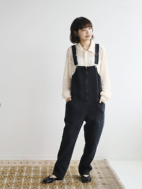 「SLOBE citron.（スローブシトロン）のアイテム（オールインワン・サロペット）」を使った、chihoさん（レディース・161cm）の秋コーディネート