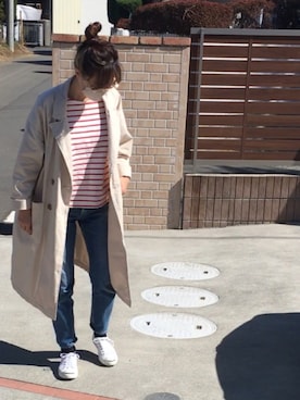 「ジャックパーセル」｜「アイテム（トレンチコート）」を使った、maaajiさん（レディース・165cm）の春コーディネート