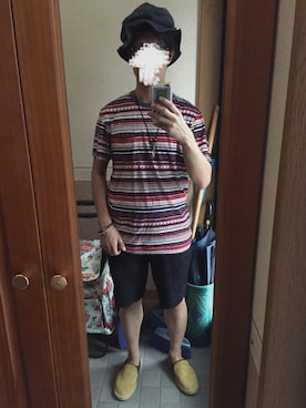 「チャイハネ（チャイハネ）のアイテム（スリッポン）」を使った、しんどい(^^;さん（メンズ・169cm）の夏コーディネート