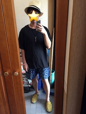 「チャイハネ（チャイハネ）のアイテム（スリッポン）」を使った、しんどい(^^;さん（メンズ・169cm）の夏コーディネート
