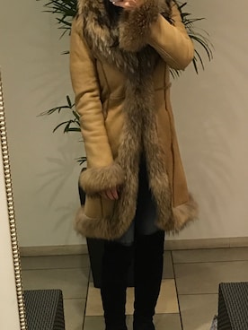 「NINE（ナイン）のアイテム（その他アウター）」を使った、わんちゃんさん（レディース・161cm）の冬コーディネート