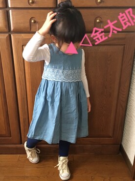 「Carter's（カーターズ）のアイテム（ワンピース/ドレス）」を使った、みやびさん（キッズ・110cm）の春コーディネート