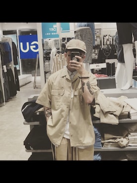 「Carhartt（カーハート）のカーハート ストラップバックキャップ ODESSA  CHARHARTT（キャップ）」を使った、Justin Chanさん（メンズ・165cm）の夏コーディネート