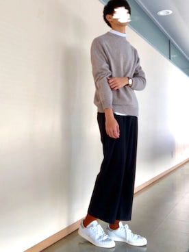 「ダニエルウェリントン」｜「アイテム（スラックス）」を使った、makishiさん（メンズ・183cm）の秋コーディネート