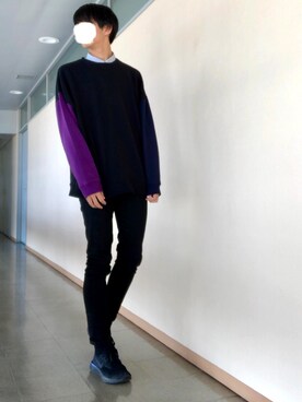 「ダニエルウェリントン」｜「アイテム（スウェット）」を使った、makishiさん（メンズ・183cm）の秋コーディネート