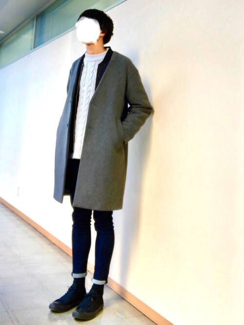 makishi使用「EMMA CLOTHES（オーバーサイズフィッシャーマンケーブル編みモックネックニットセーター）」的時尚穿搭