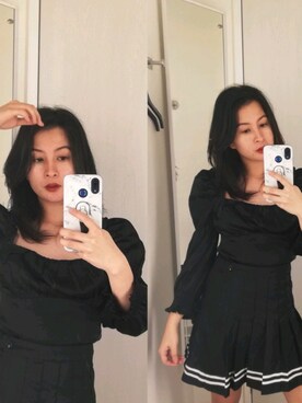 「Weegoamigo（ウィーゴアミーゴ）のアイテム（スカート）」を使った、Alliana Alejandroさん（レディース・155cm）の冬コーディネート