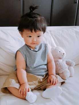 「ハイネックトップス」｜ちゃんりんちゃんさん（キッズ・70cm）の夏コーディネート