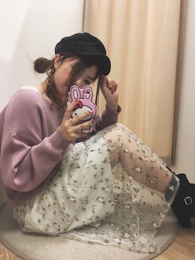「one after another NICE CLAUP（ワンアフターアナザーナイスクラップ）のアイテム（アクセサリー）」を使った、かなみさん（レディース・156cm）の冬コーディネート