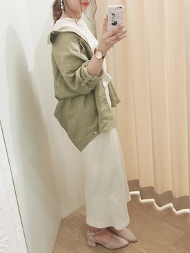 「one after another NICE CLAUP（ワンアフターアナザーナイスクラップ）のアイテム（パンプス）」を使った、かなみさん（レディース・156cm）の春コーディネート