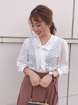 「コットンレース」｜かなみさん（レディース・156cm）の秋コーディネート