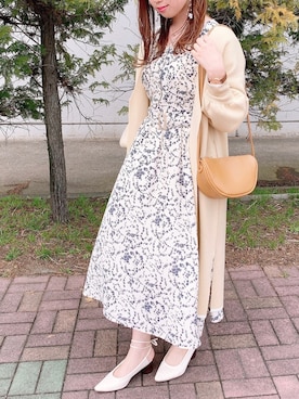 「おさんぽスタイル」｜「アイテム（ワンピース/ドレス）」を使った、かなみさん（レディース・156cm）の春コーディネート