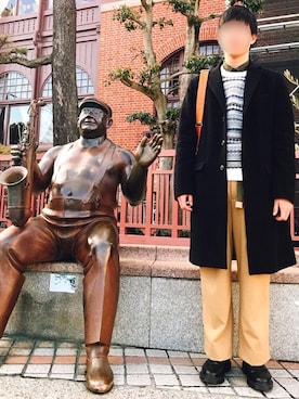 「おでかけ」｜「アイテム（チェスターコート）」を使った、やまね(社会人コーデ)さん（メンズ・170cm）の冬コーディネート