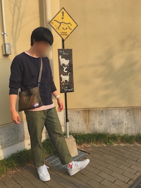 「花見コーデ」｜「アイテム（スウェット）」を使った、やまね(社会人コーデ)さん（メンズ・170cm）の春コーディネート