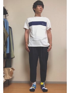 「アーバンリサーチ」｜「アイテム（レッグウェア）」を使った、やまね(社会人コーデ)さん（メンズ・169cm）の夏コーディネート