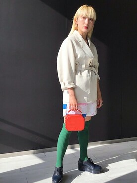「SHIPS（シップス）のアイテム（その他アウター）」を使った、箕山さん（レディース・164cm）の春コーディネート