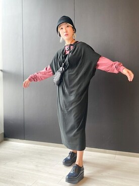 「COBMASTER（コブマスター）のアイテム」を使った、箕山さん（レディース・165cm）の夏コーディネート