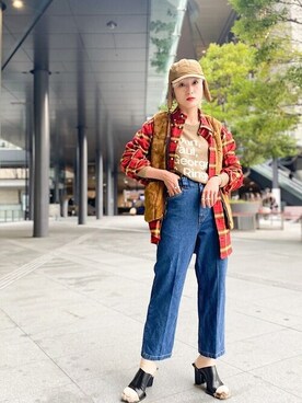 「halo commodity（ハロ　コモディティー）のアイテム」を使った、箕山さん（レディース・165cm）の冬コーディネート