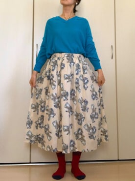 「chambre de charme（シャンブルドゥシャーム）のアイテム（スカート）」を使った、ボルティモアさん（レディース・153cm）の春コーディネート