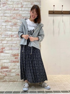 「雨」｜「アイテム（ブルゾン）」を使った、ルクールブランピオレ姫路店スタッフさん（レディース・160cm）の冬コーディネート