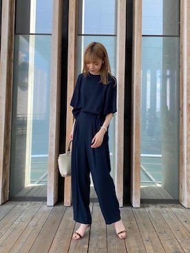「お呼ばれ」｜「アイテム（サンダル）」を使った、ルクールブランピオレ姫路店スタッフさん（レディース・167cm）の秋コーディネート