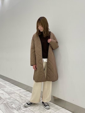 「雨」｜「アイテム（その他アウター）」を使った、ルクールブランピオレ姫路店スタッフさん（レディース・167cm）の冬コーディネート