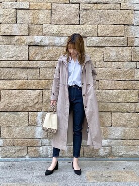 「お呼ばれ」｜「アイテム（その他アウター）」を使った、ルクールブランピオレ姫路店スタッフさん（レディース・167cm）の冬コーディネート