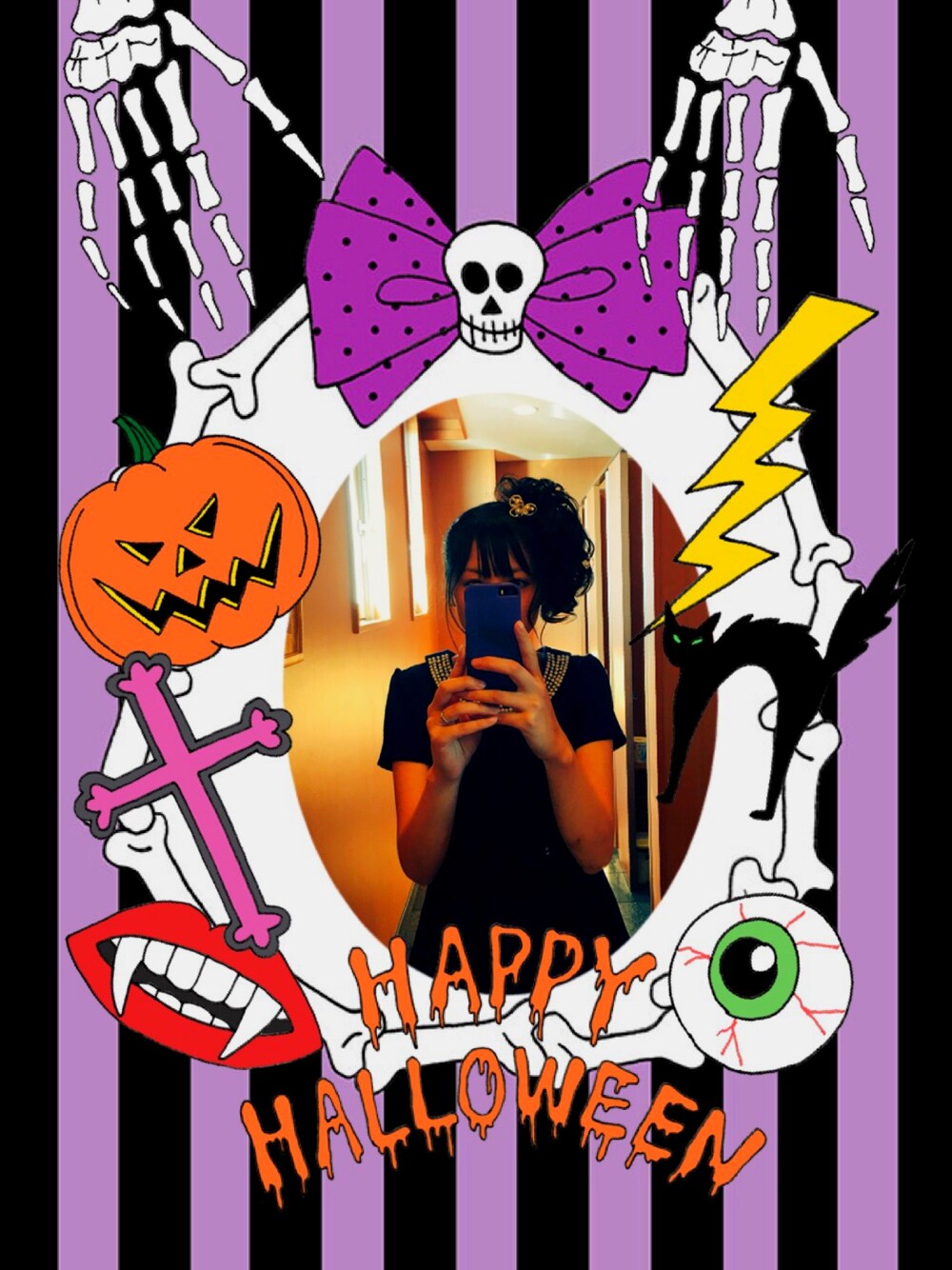 「wearhalloween2017」｜「楽天のアイテム（ワンピース、ブルー系）」を使った、ぴ＊さん（レディース・155cm）の秋コーディネートの1枚目の写真