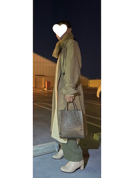 「rps（アールピーエス）のアイテム（トレンチコート）」を使った、ぴさん（レディース・162cm）の冬コーディネート