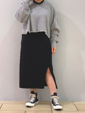 「CONVERSE ADDICT（コンバースアディクト）のアイテム」を使った、五十嵐 あやさん（レディース・160cm）の秋コーディネート