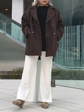 「Lui's（ルイス）のアイテム（その他アウター）」を使った、五十嵐 あやさん（レディース・160cm）の冬コーディネート