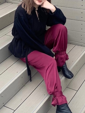 「Maison Margiela（メゾンマルジェラ）のMaison Margiela 「タビ」ブーツ（ブーツ）」を使った、五十嵐 あやさん（レディース・160cm）の秋コーディネート
