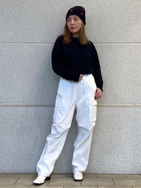 「HOLIDAY（ホリデイ）のアイテム」を使った、五十嵐 あやさん（レディース・160cm）の冬コーディネート