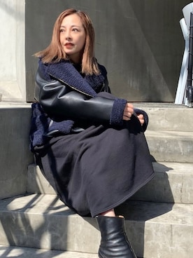 「Lui's（ルイス）のアイテム（その他アウター）」を使った、五十嵐 あやさん（レディース・160cm）の秋コーディネート