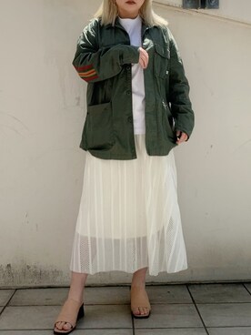 「FACETASM（ファセッタズム）のアイテム（ジャケット/アウター）」を使った、五十嵐 あやさん（レディース・160cm）の春コーディネート