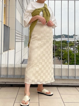 「Lui's（ルイス）のアイテム（シューズ）」を使った、五十嵐 あやさん（レディース・159cm）の夏コーディネート