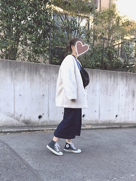 「RETRO GIRL（レトロガール）のアイテム（ミリタリージャケット）」を使った、maho ❁﻿さん（レディース・163cm）の冬コーディネート