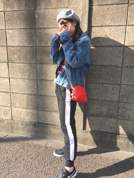 「寒い」｜「アイテム（デニムジャケット）」を使った、Ymkさん（レディース・157cm）の冬コーディネート