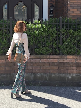 「レトロ」｜「アイテム（ブーティ）」を使った、nananaさん（レディース・156cm）の秋コーディネート