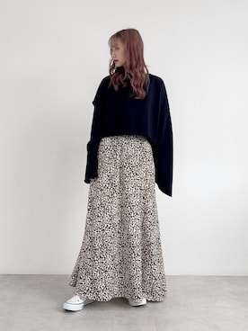 「秋のカフェオレコーデ」｜「アイテム（スリッポン）」を使った、Nanamiさん（レディース・155cm）の秋コーディネート