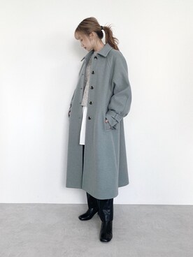「FREE'S MART（フリーズマート）のアイテム（ステンカラーコート）」を使った、Nanamiさん（レディース・155cm）の冬コーディネート