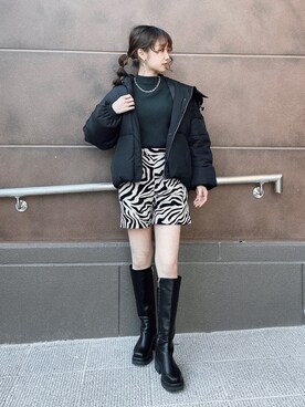 「FREE'S MART（フリーズマート）のアイテム（ダウンジャケット/コート）」を使った、Nanamiさん（レディース・155cm）の冬コーディネート