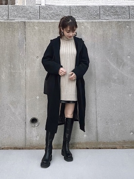 「FREE'S MART（フリーズマート）のアイテム（その他アウター）」を使った、Nanamiさん（レディース・155cm）の冬コーディネート