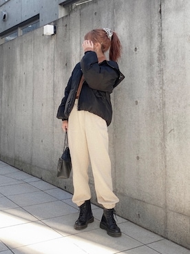 「FREE'S MART（フリーズマート）のアイテム（ダウンジャケット/コート）」を使った、Nanamiさん（レディース・155cm）の冬コーディネート